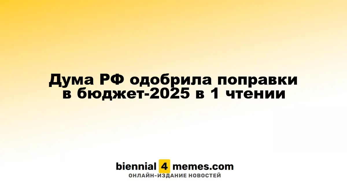 Госдума России поддержала изменения в бюджет-2025 на первом чтении