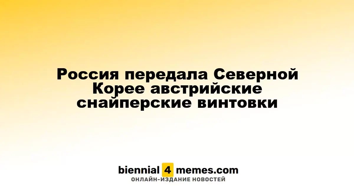 Россия поставила австрийские снайперские винтовки Северной Корее