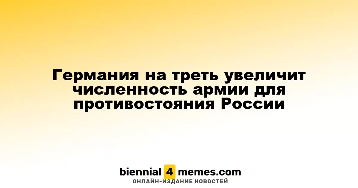 Германия планирует увеличить численность своих вооруженных сил на 50-60 тысяч человек для противодействия России