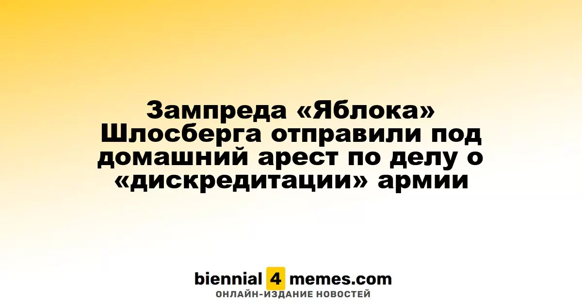 Заместителя председателя «Яблока» Льва Шлосберга поместили под домашний арест по делу о «дискредитации» армии