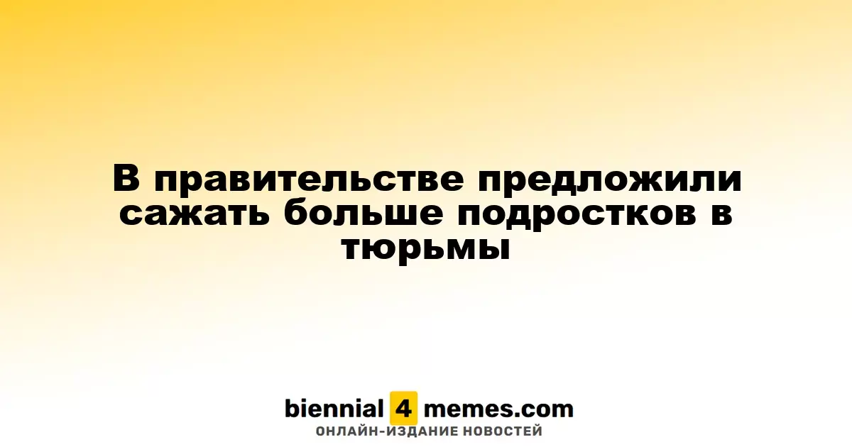 В правительстве предложили увеличить количество несовершеннолетних, отбывающих наказание в тюрьмах