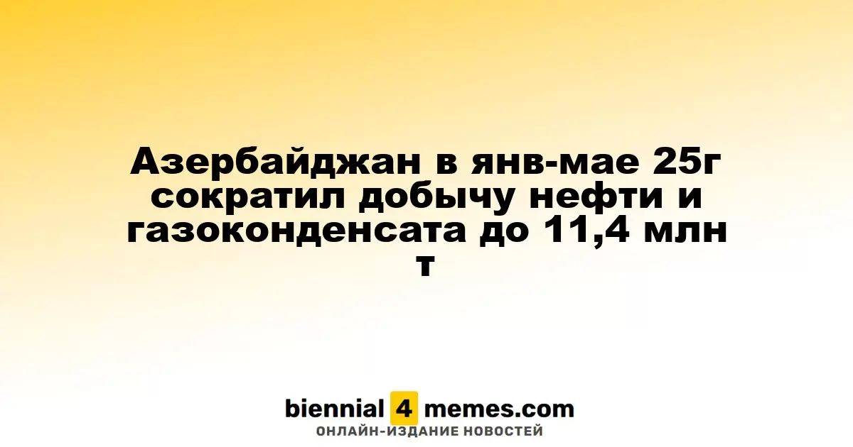 В Азербайджане объем добычи нефти и газового конденсата снизился до 11,4 млн тонн в январе-мае 2025 года