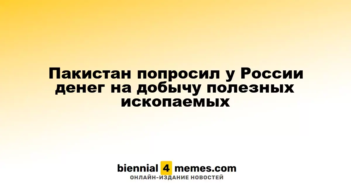 Пакистан попросил у России денег на добычу полезных ископаемых