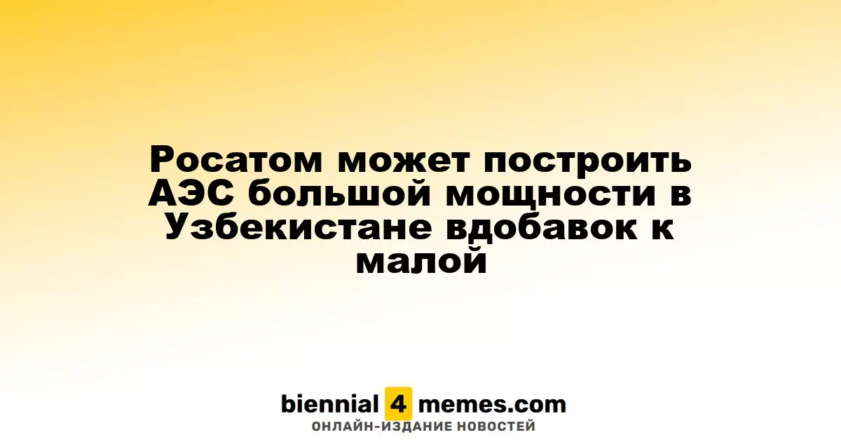 Росатом может построить АЭС большой мощности в Узбекистане вдобавок к малой