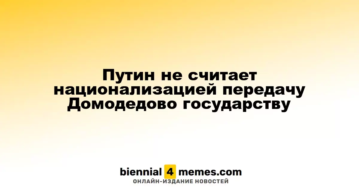 Путин не считает национализацией передачу Домодедово государству