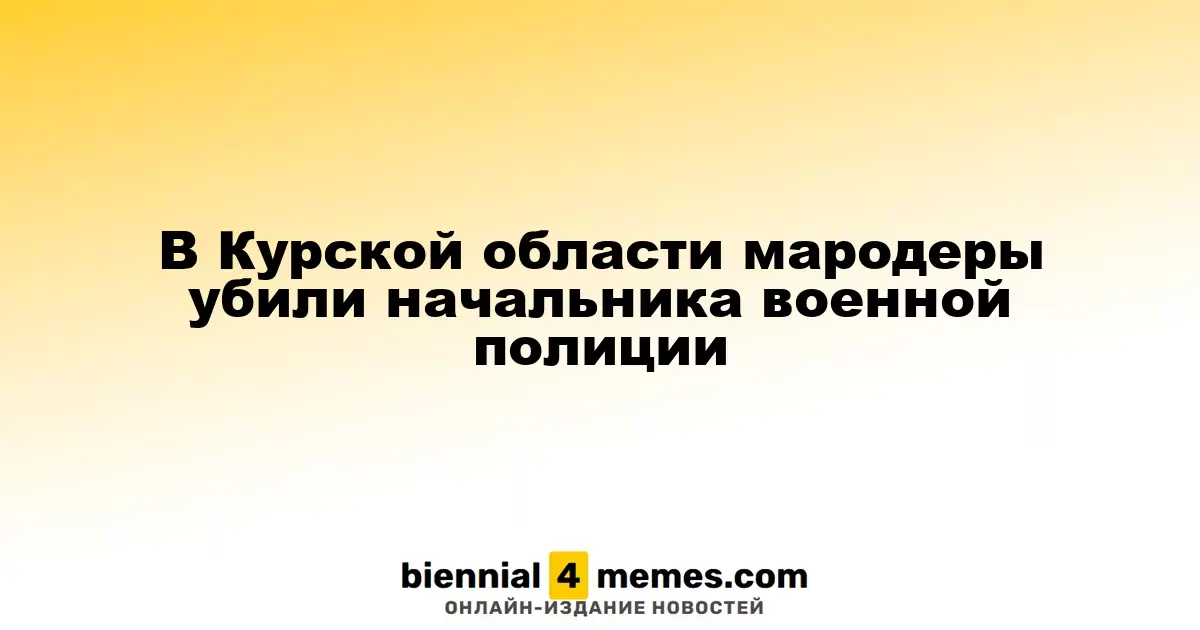 В Курской области мародеры убили начальника военной полиции