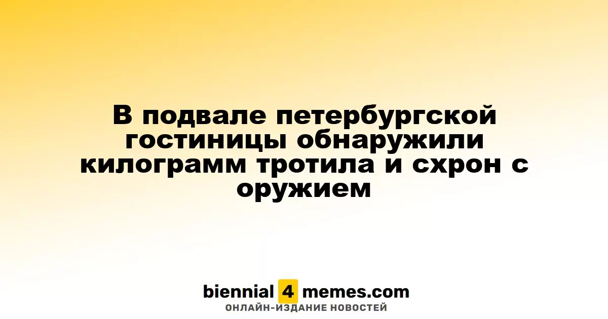 В подвале петербургской гостиницы обнаружили килограмм тротила и схрон с оружием