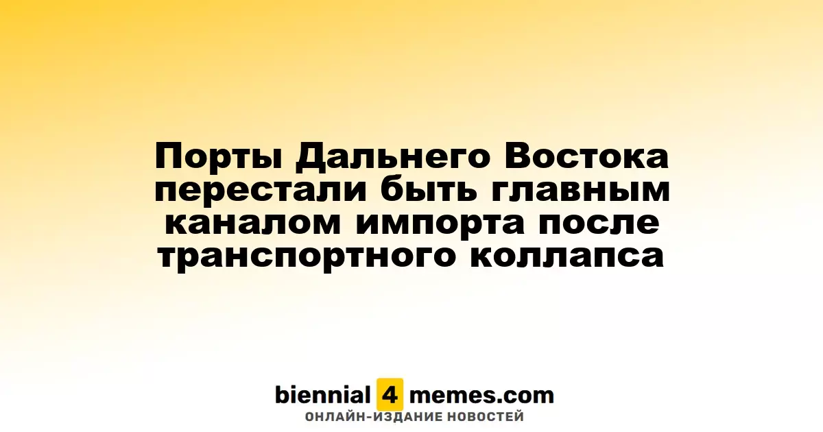 Порты Дальнего Востока перестали быть главным каналом импорта после транспортного коллапса
