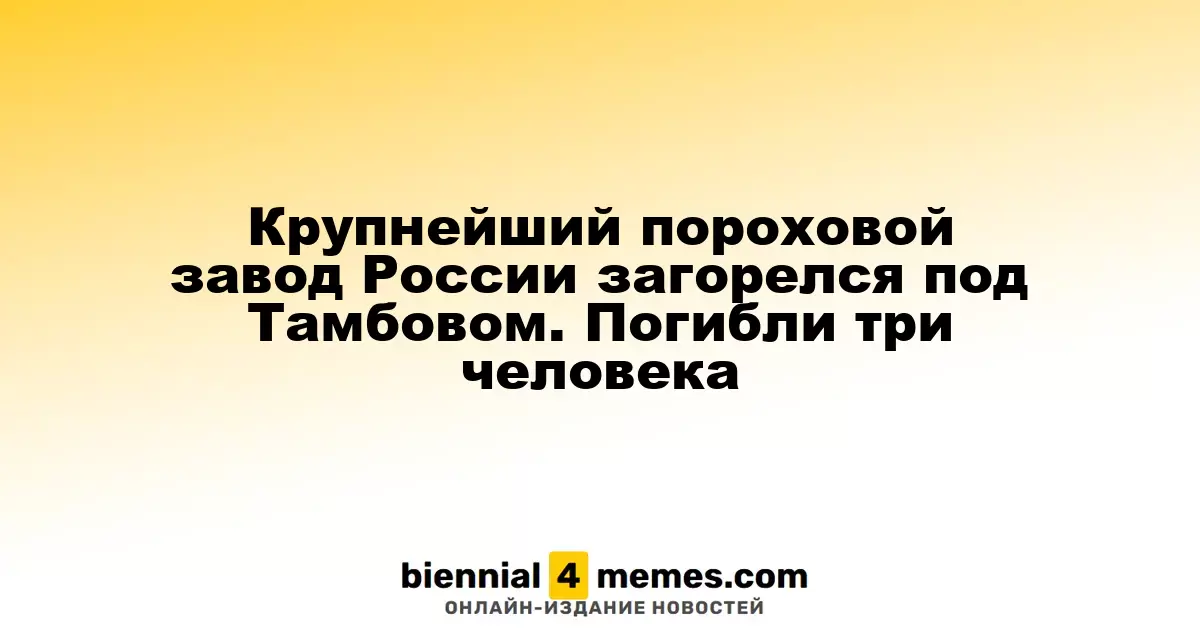Крупнейший пороховой завод России загорелся под Тамбовом. Погибли три человека