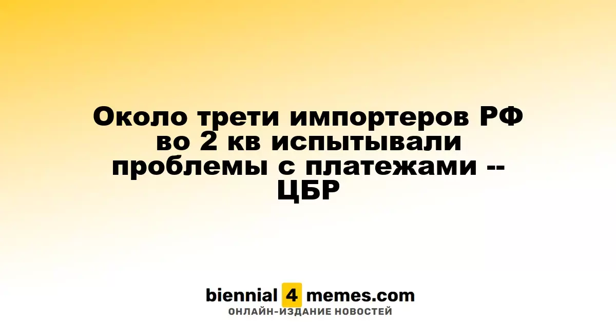 Около трети импортеров РФ во 2 кв испытывали проблемы с платежами -- ЦБР