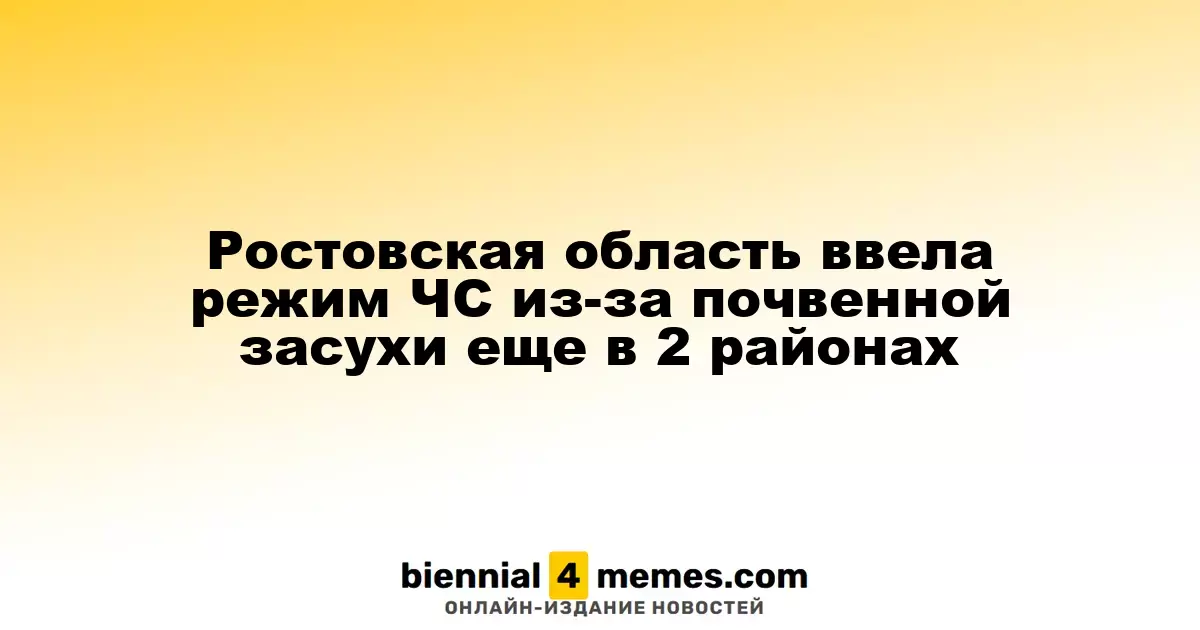 Ростовская область ввела режим ЧС из-за почвенной засухи еще в 2 районах