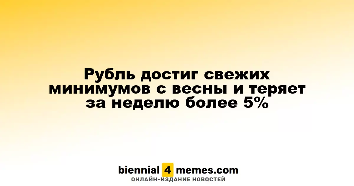 Рубль достиг свежих минимумов с весны и теряет за неделю более 5%