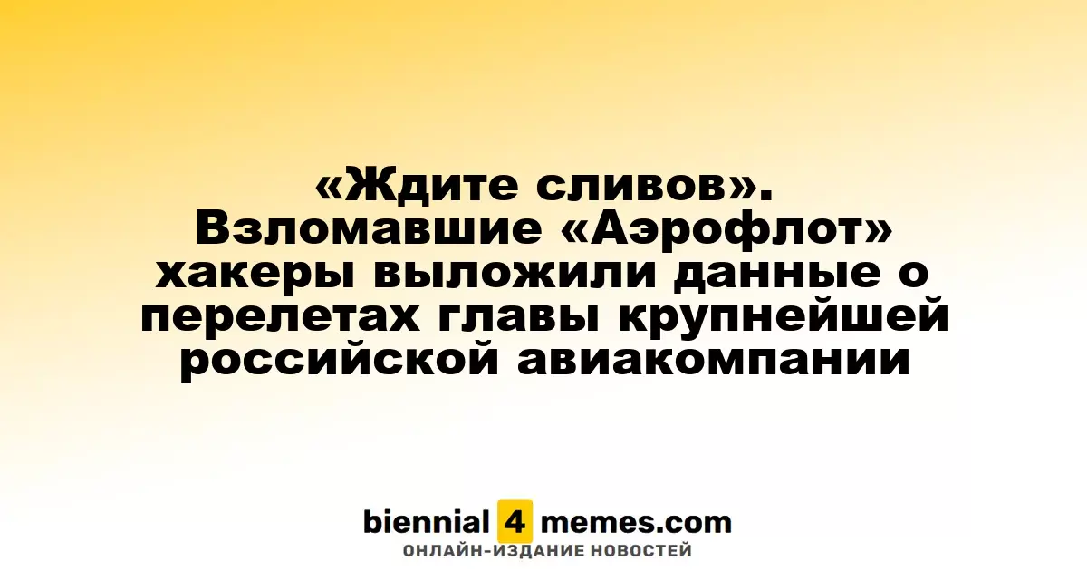 «Ждите сливов». Взломавшие «Аэрофлот» хакеры выложили данные о перелетах главы крупнейшей российской авиакомпании