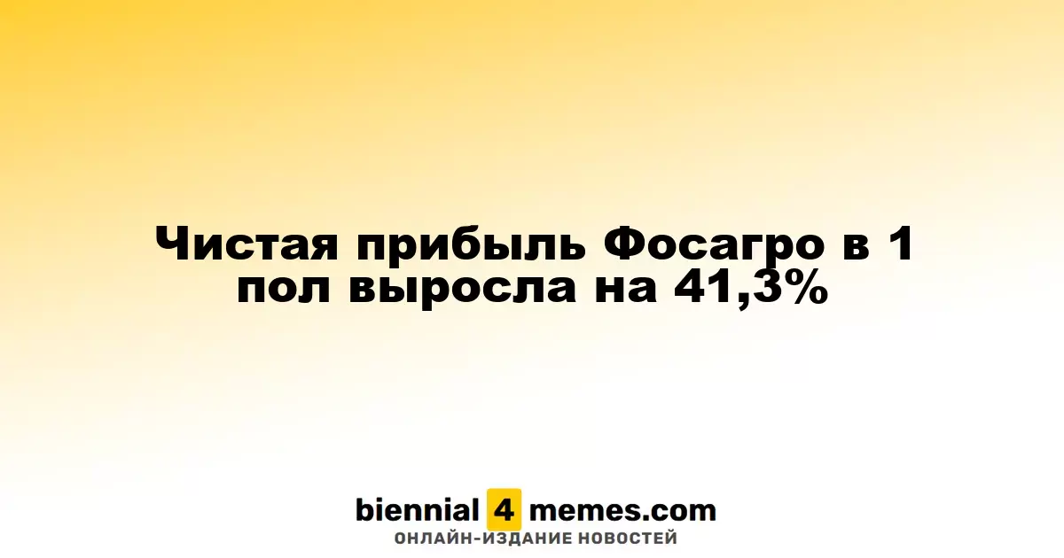 Чистая прибыль Фосагро в 1 пол выросла на 41,3%
