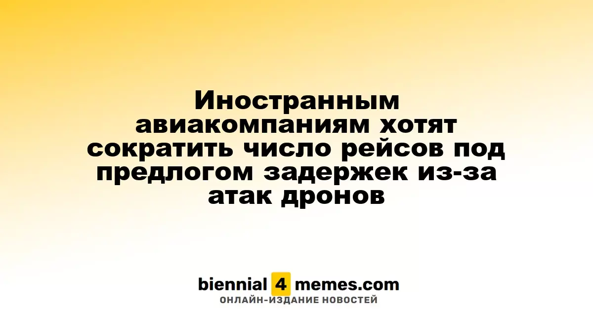 Иностранным авиакомпаниям хотят сократить число рейсов под предлогом задержек из-за атак дронов