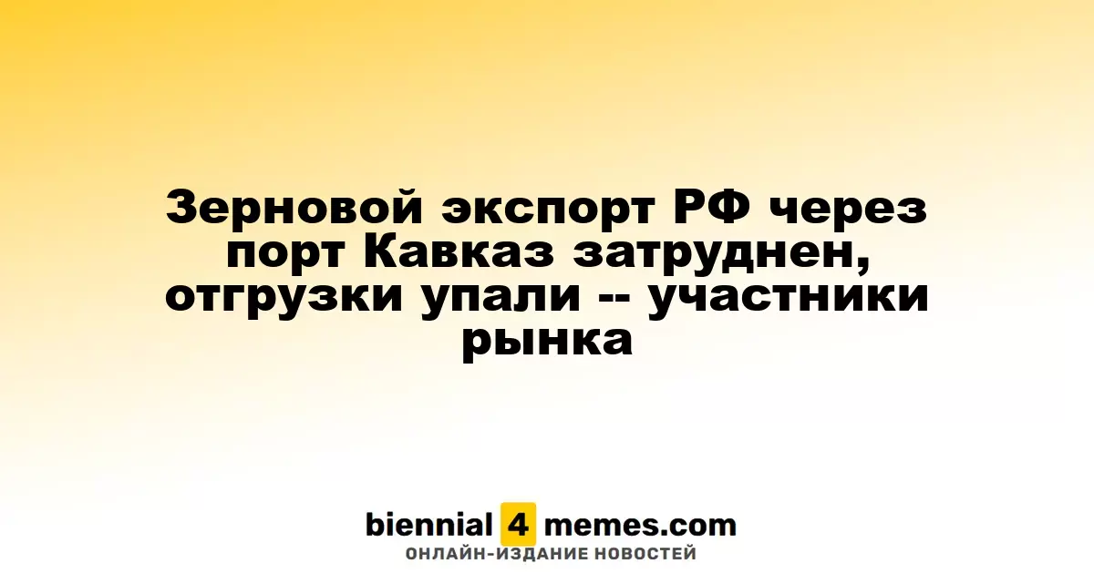 Зерновой экспорт РФ через порт Кавказ затруднен, отгрузки упали -- участники рынка