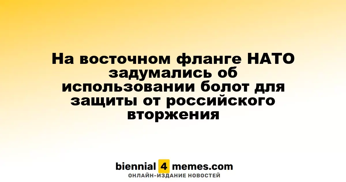 Восточные страны НАТО рассматривают использование болот для защиты от угрозы со стороны России