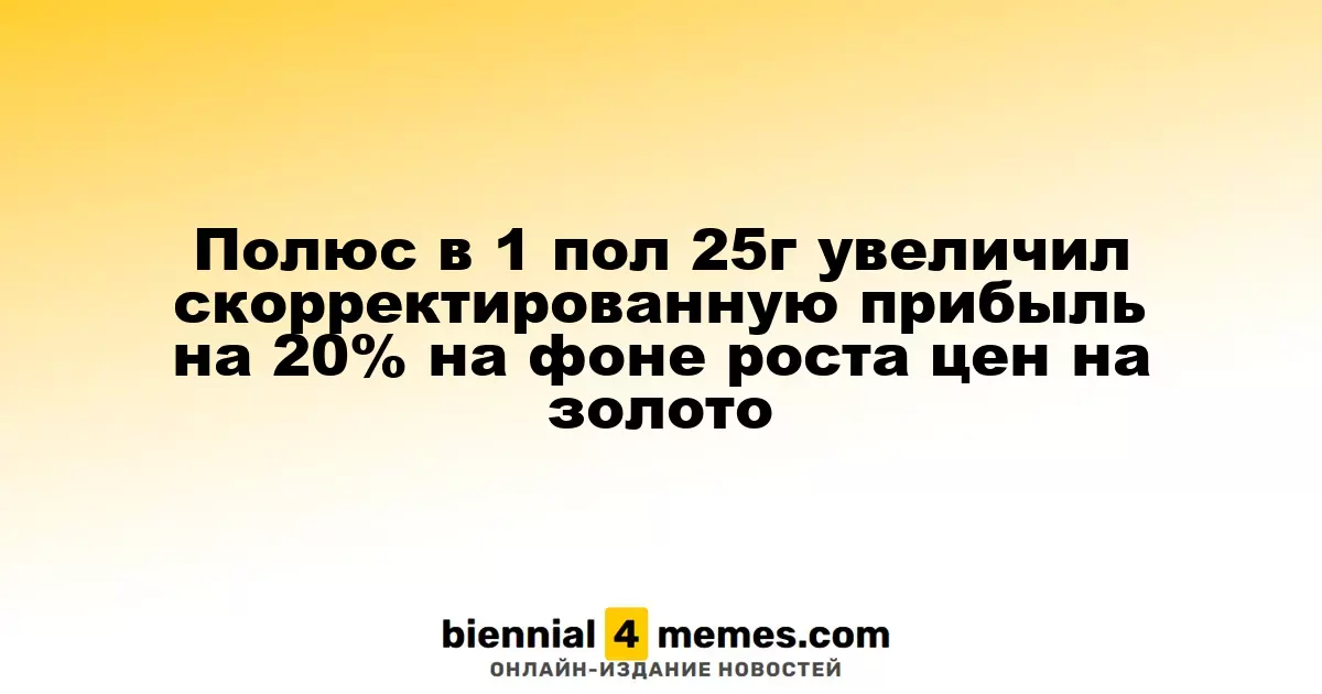 Полюс в первом полугодии 2025 года увеличил скорректированную прибыль на 20% благодаря росту цен на золото