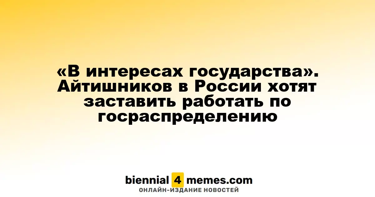 «В интересах государства»: в России планируют обязательное распределение для IT-специалистов