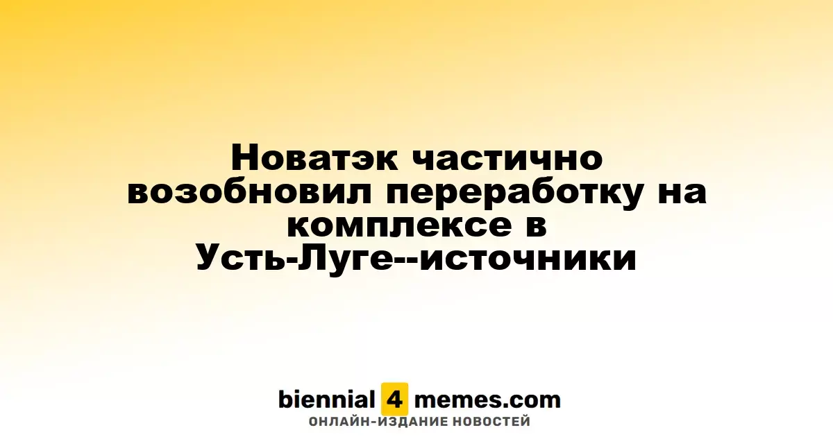 Новатэк частично возобновил переработку в Усть-Луге, согласно источникам