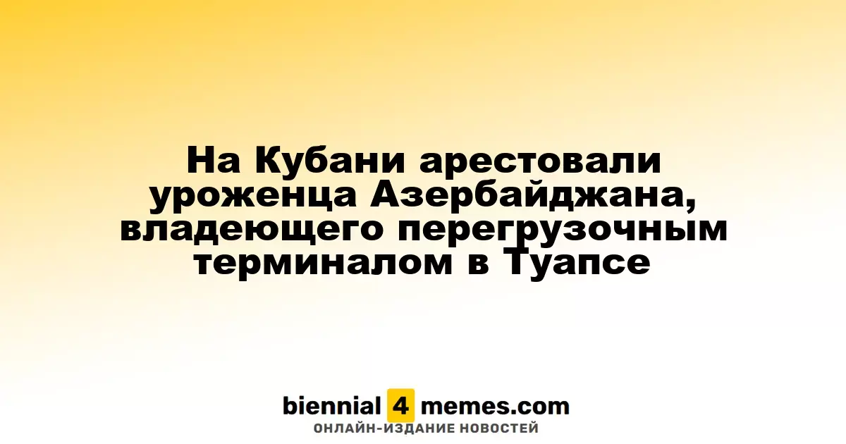 В Краснодарском крае задержали азербайджанца, управляющего грузовым терминалом в Туапсе