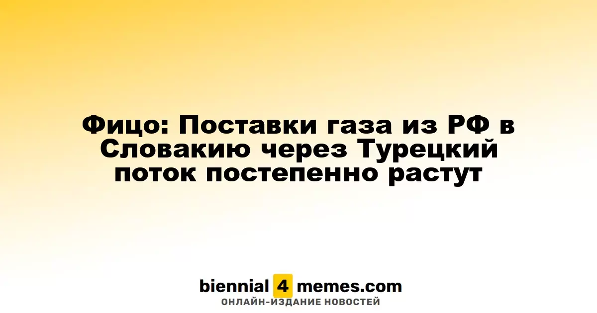 Фицо: Поставки газа из России в Словакию через Турецкий поток продолжают увеличиваться