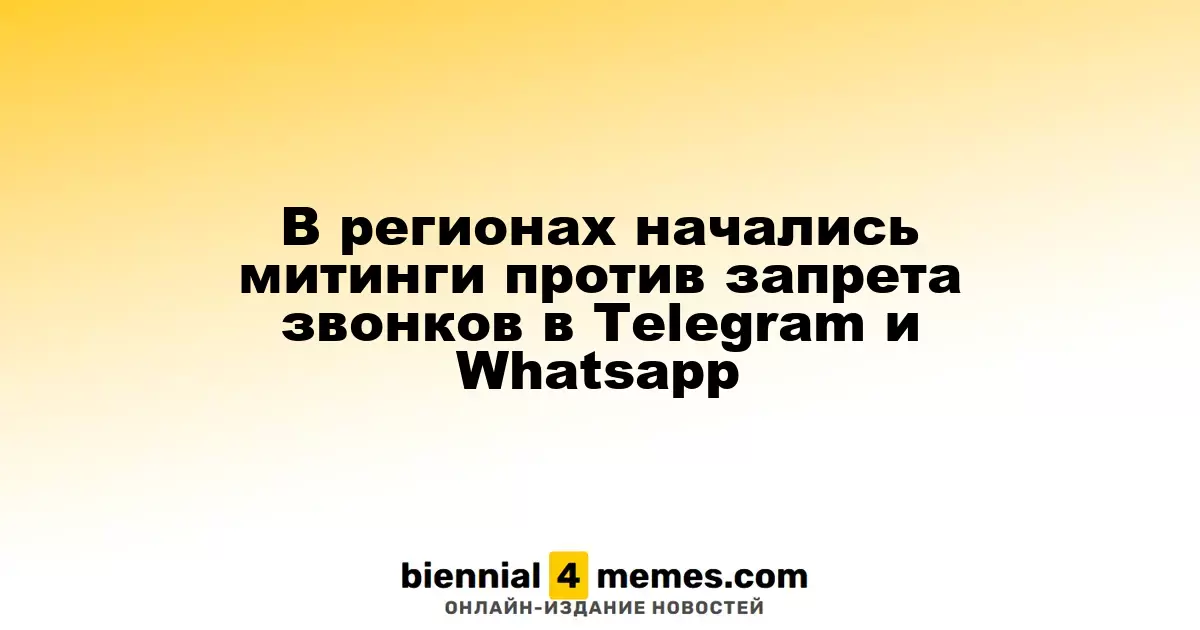 В регионах начались митинги против запрета звонков в Telegram и Whatsapp