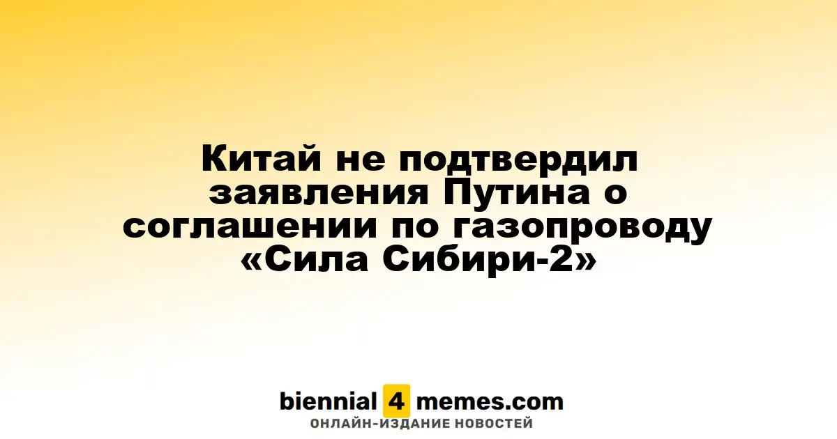 Китай пока не подтвердил информацию Путина о создании газопровода «Сила Сибири-2»