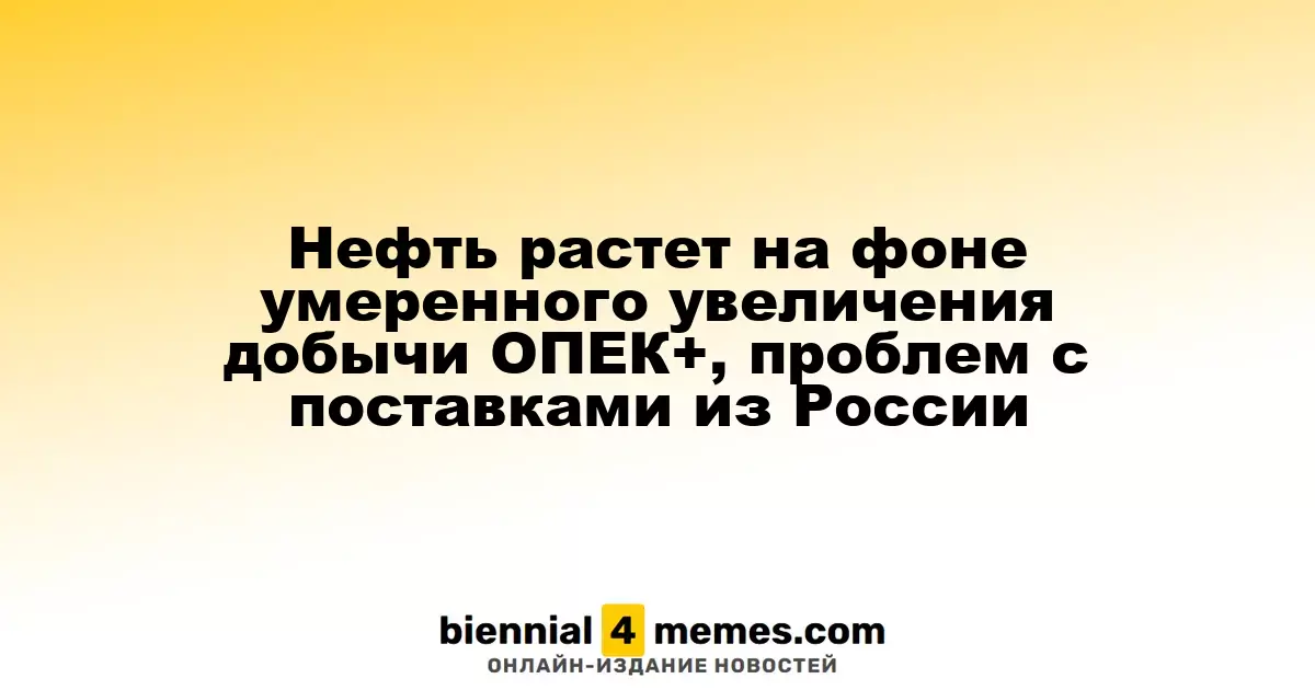 Нефть растет на фоне умеренного увеличения добычи ОПЕК+, проблем с поставками из России