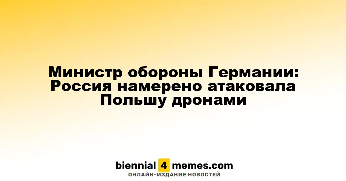 Глава оборонного ведомства Германии: Россия целенаправленно атаковала Польшу дроновыми ударами