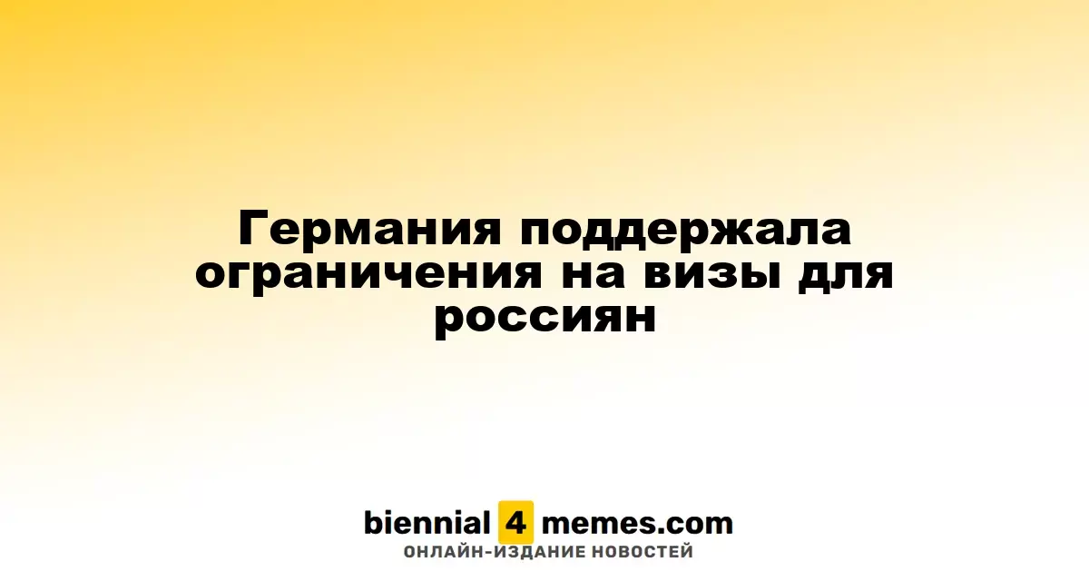 Германия поддерживает ужесточение визовых мер для граждан России
