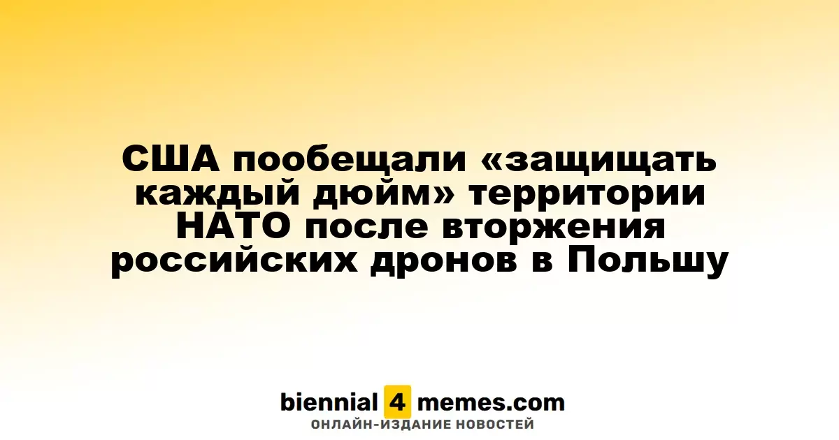США пообещали «защищать каждый дюйм» территории НАТО после вторжения российских дронов в Польшу