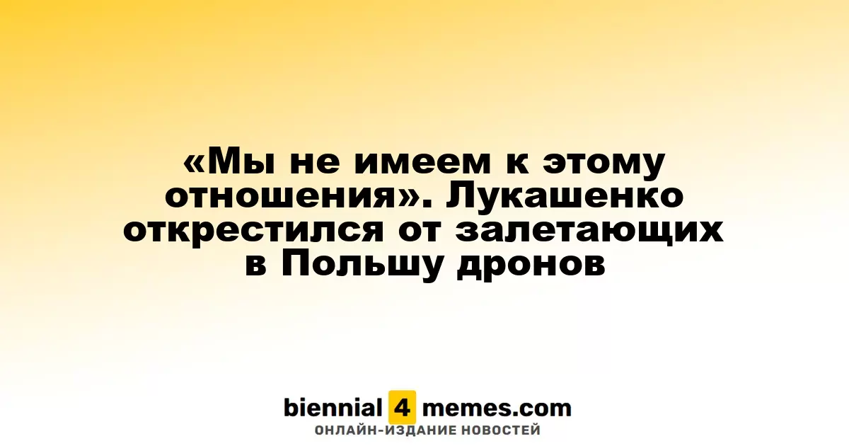 Лукашенко: «Мы не причастны к дронам, нарушающим границу Польши»
