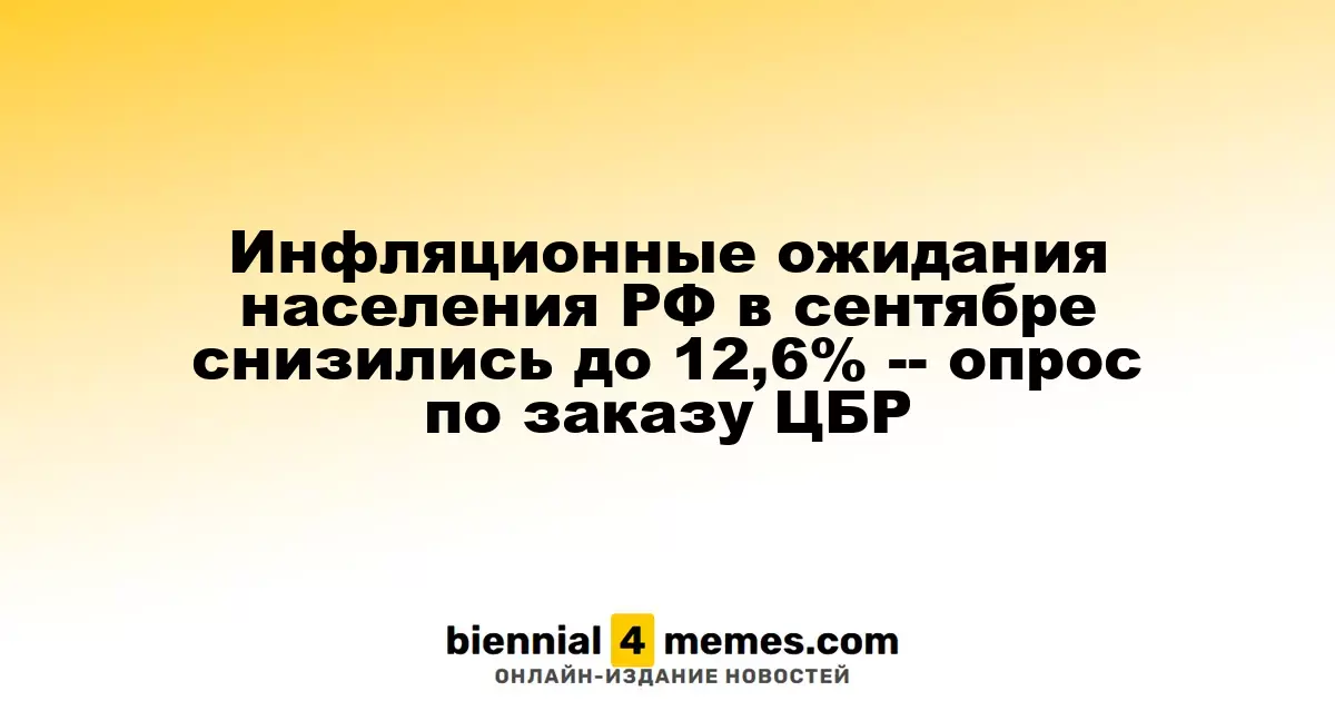 Ожидания по инфляции среди россиян в сентябре упали до 12,6% – данные опроса для ЦБР