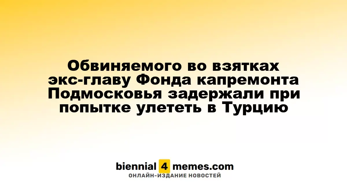 Обвиняемого во взятках экс-главу Фонда капремонта Подмосковья задержали при попытке улететь в Турцию