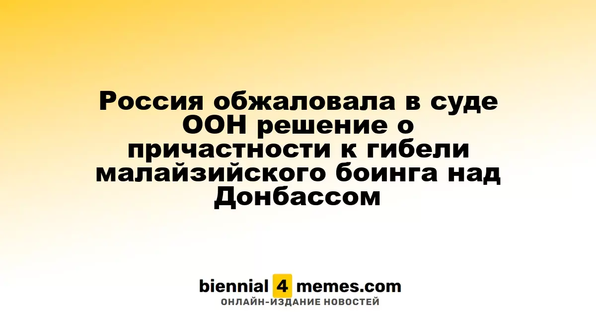 Россия обжаловала в суде ООН решение о виновности в катастрофе малайзийского боинга над Донбассом