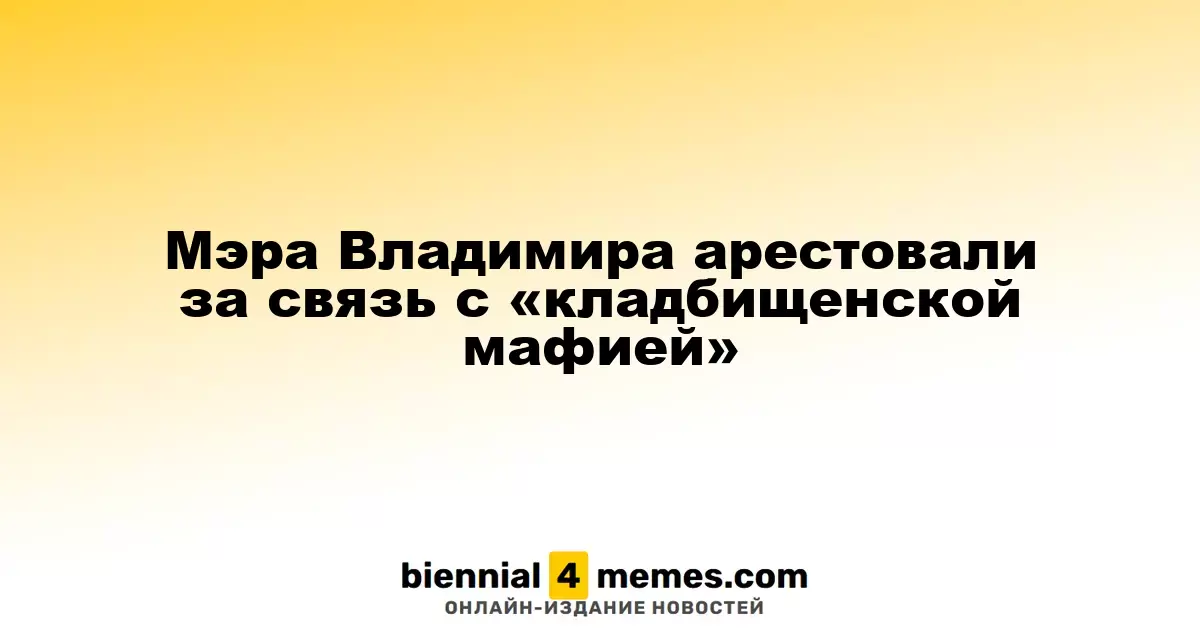 Мэра Владимира задержали за сотрудничество с преступной группировкой в ритуальном бизнесе