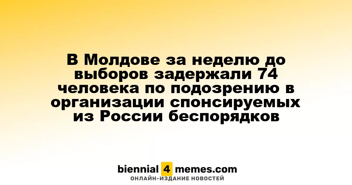 В Молдове перед выборами задержаны 74 человека, подозреваемых в организации беспорядков с поддержкой России