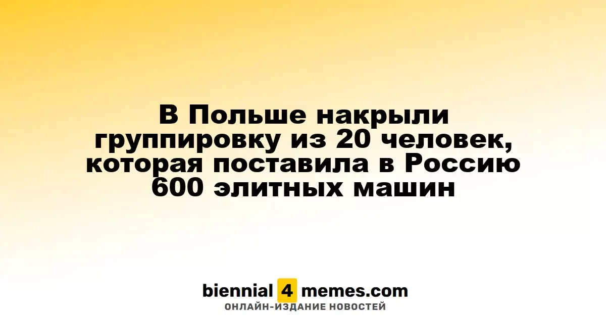 В Польше разоблачена группировка из 20 человек, поставлявшая в Россию 600 люксовых автомобилей