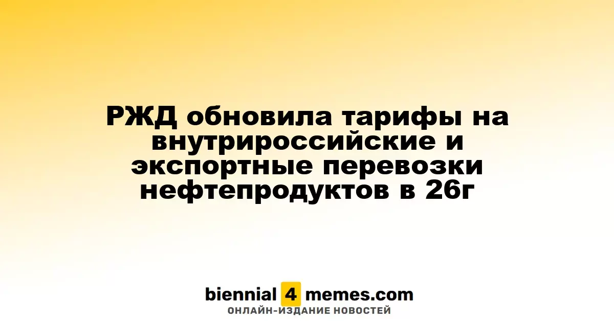 РЖД пересмотрела ставки на перевозку нефтепродуктов внутри страны и на экспорт в 2026 году