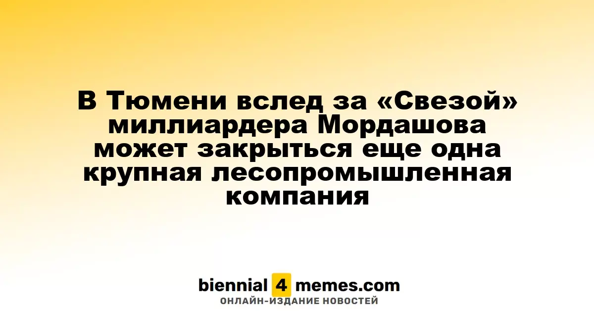В Тюмени после «Свезы» Мордашова под угрозой закрытия оказалась еще одна крупная лесопромышленная фирма