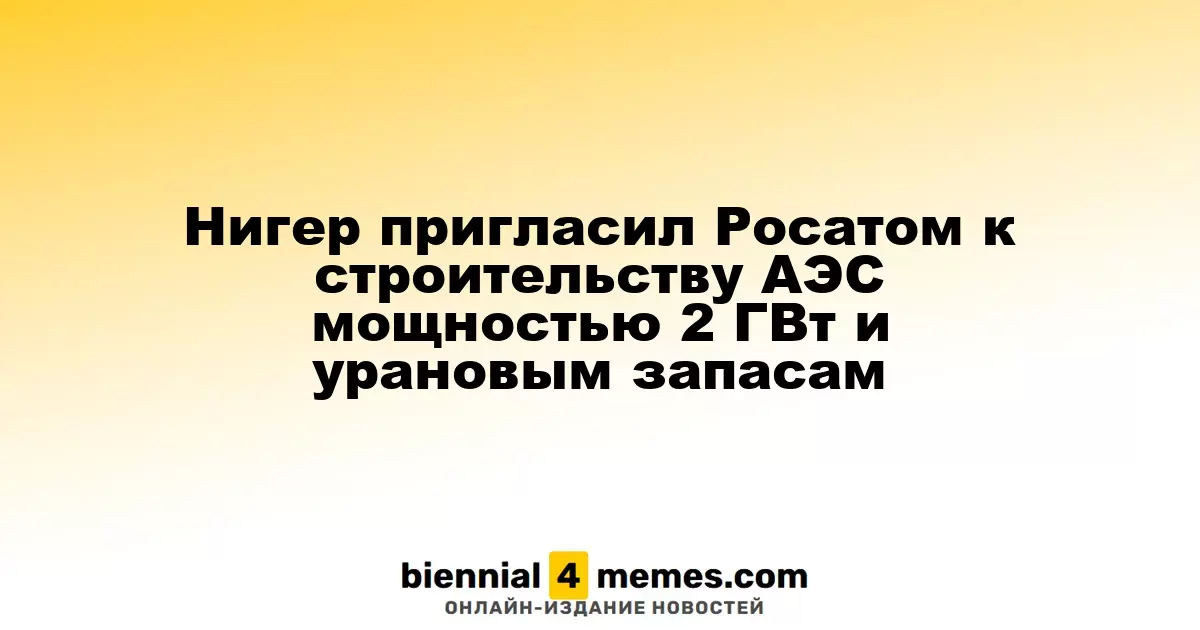 Нигер предложил Росатому участвовать в строительстве АЭС на 2 ГВт и разработке урановых ресурсов