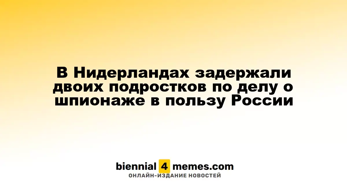 В Нидерландах арестованы двое подростков по подозрению в шпионаже для России