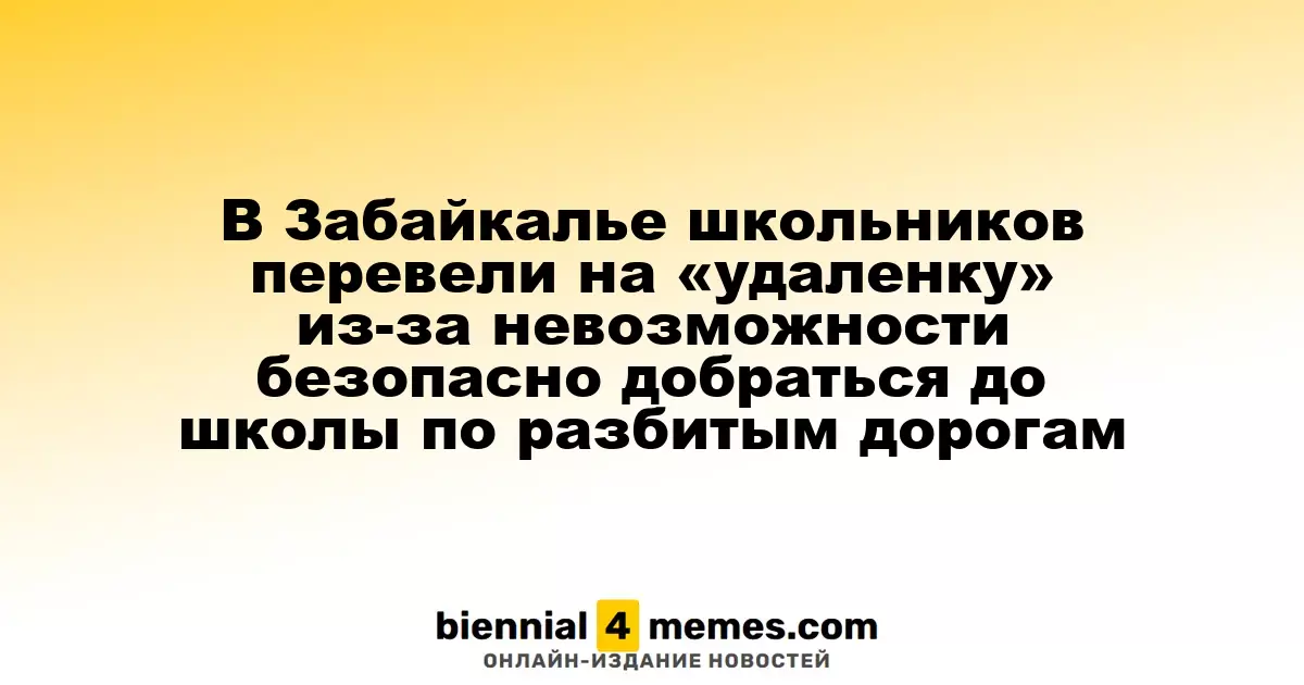 В Забайкальском крае ученики перешли на дистанционное обучение из-за разбитых дорог