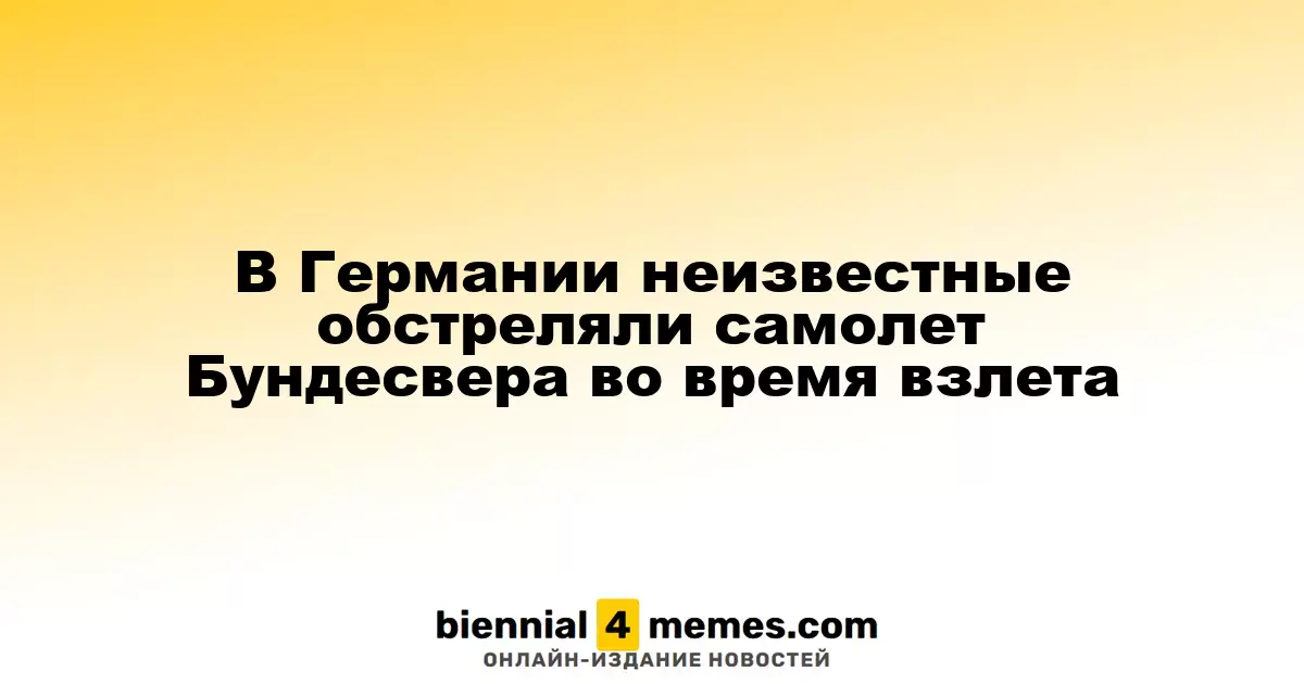 В Германии неизвестные атаковали самолет Бундесвера во время взлета