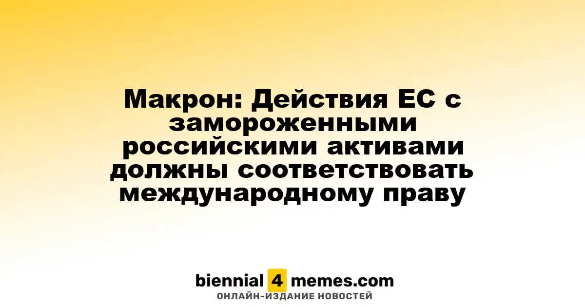 Макрон: Использование замороженных активов России ЕС должно соответствовать международному праву