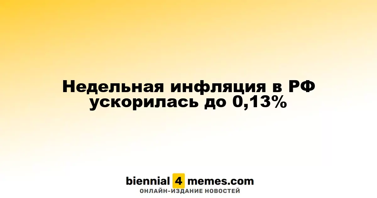 Недельная инфляция в РФ ускорилась до 0,13%
