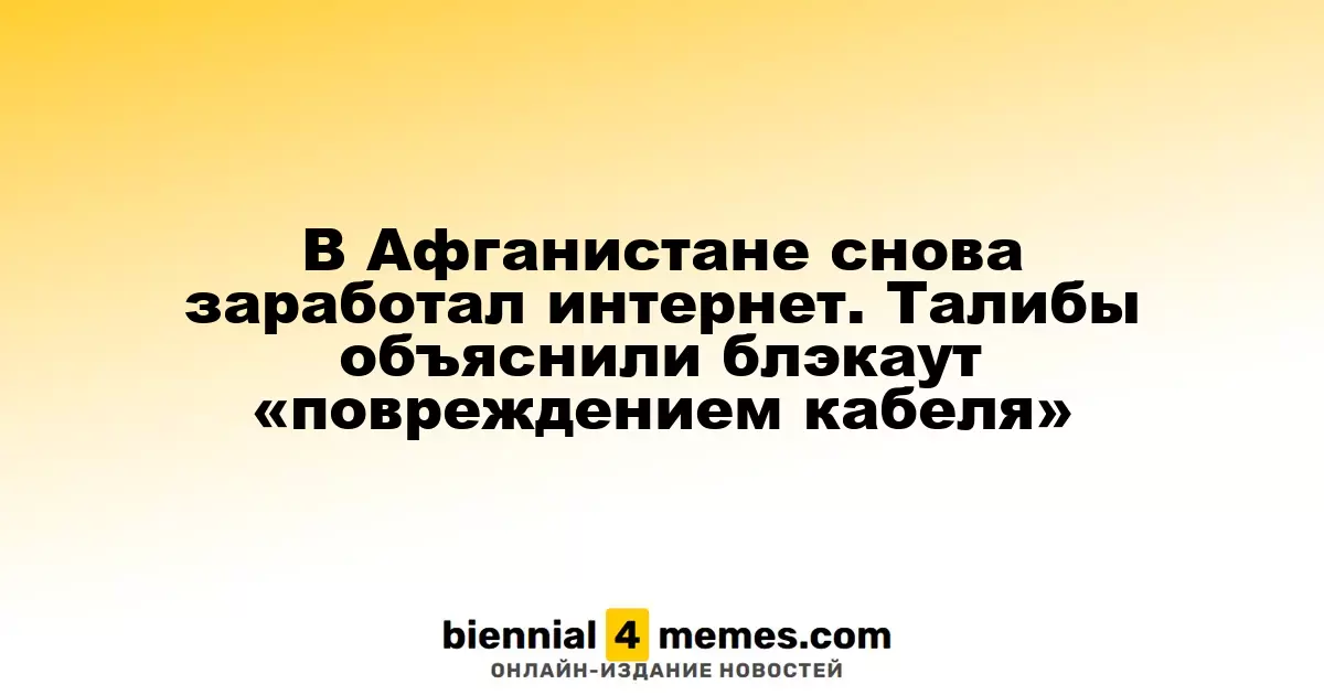 В Афганистане интернет вновь заработал: Талибы объяснили сбой повреждением кабелей