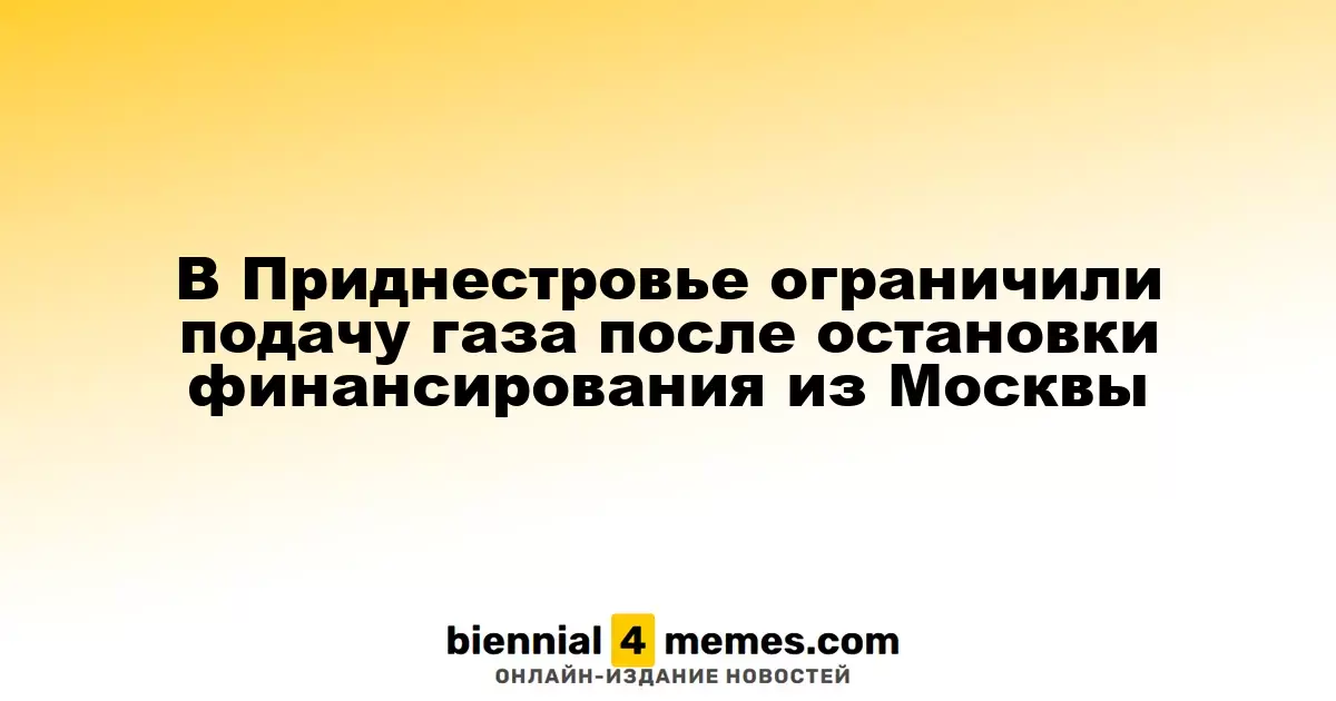 В Приднестровье введены ограничения на газоснабжение из-за прекращения финансирования из России