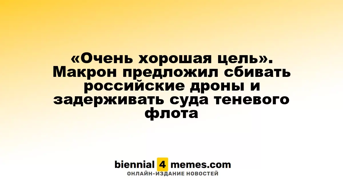 «Цель, заслуживающая внимания». Макрон предложил сбивать российские беспилотники и задерживать суда теневого флота